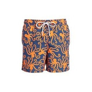 Tom & Teddy Boys Octopus Print Swim Trunks Navy Blue Orange 7/8